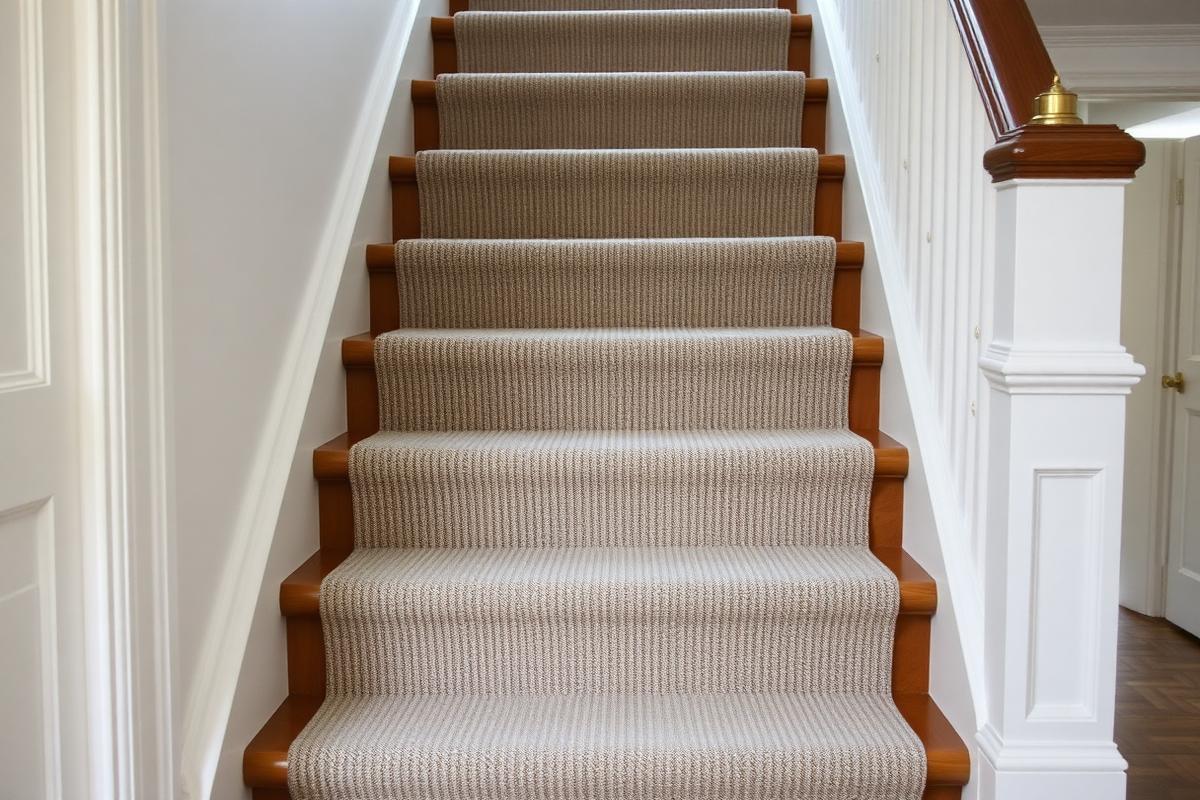 Luxury stair runner fitted to a British staircase
