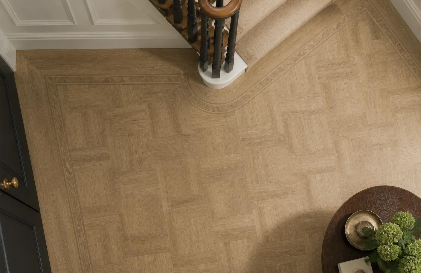 Classic block parquet oak floor